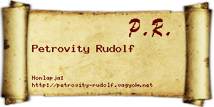 Petrovity Rudolf névjegykártya